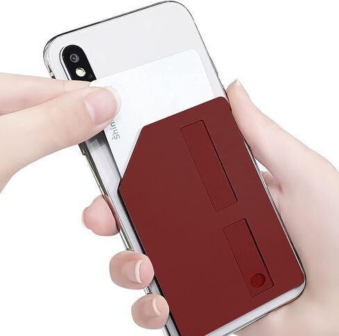 حامل بطاقات بمقبض هاتف 3 في 1 من Loirtluy مع حامل هاتف، عصا آمنة على المحفظة لمسند iPhone للطاولة، وأكمام بطاقات ذاتية اللصق لهواتف Samsung وAndroid، أسود in Kuwait