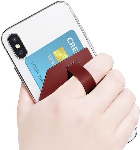 حامل بطاقات بمقبض هاتف 3 في 1 من Loirtluy مع حامل هاتف، عصا آمنة على المحفظة لمسند iPhone للطاولة، وأكمام بطاقات ذاتية اللصق لهواتف Samsung وAndroid، أسود in Kuwait