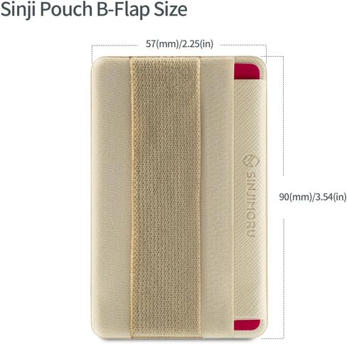Sinjimoru Phone Grip Credit Card Holder with Flap, Secure Stick-On Wallet as Phone Finger Strap Adhesive ID Card Case for iPhone Case. Sinji Pouch B-Flap in Kuwait
