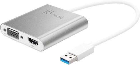 j5create USB to HDMI VGA Multi-Monitor Adapter - Supports Resolutions up to 2048 x 1152 - Compatible with Windows and Mac with USB Type-A 3.0 Port (JUA360) in Saudi Arabia