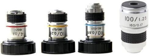 محول مجهر 35ED 4X 10X 40X 100X مجهر عدسة موضوعية أجزاء مجهر بيولوجي ملحقات المجهر (اللون: 40) in Kuwait