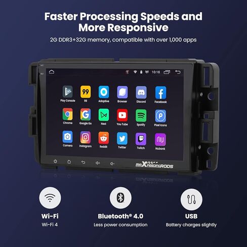 راديو ستيريو للسيارة maxpeedingrods لسيارة جي إم سي سييرا يوكون شيفروليه بويك تشيفي سيلفرادو مع Apple CarPlay اللاسلكي وAndroid Auto، شاشة لمس IPS 8 بوصة، ملاحة GPS، بلوتوث، واي فاي، SWC، 2G+32G in Kuwait