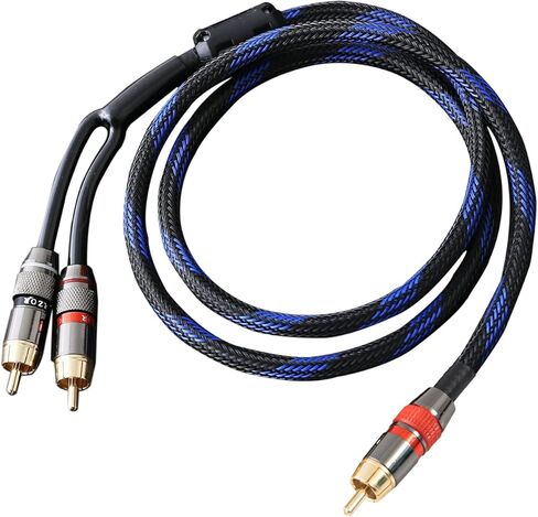 Diaianyfi Audiophile RCA to 2RCA Subwoofer Cable,1 RCA Male to 2 RCA Male Audio Cable RCA Y-Adapter,Oxygen-Free Copper,Nylon Braided Jacket (9.9FT) in Saudi Arabia