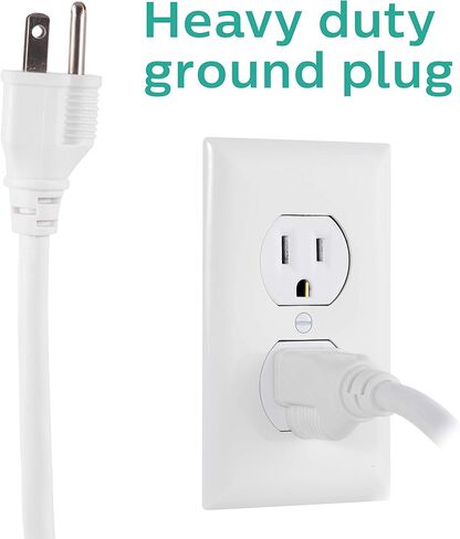 واقي التيار المفاجئ من فيليبس، 6 منافذ، سلك تمديد 10 قدم، شريط طاقة، 1080 جول، قابس مسطح، مثبت على الحائط، مثالي لديكور المكتب أو المنزل، مدرج في قائمة ETL، أسود، SPP6110BC/37 in Kuwait