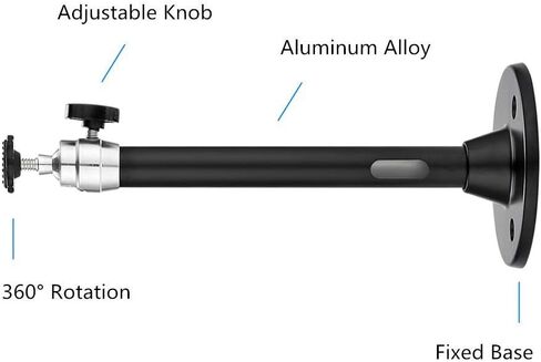 حامل جهاز عرض صغير من MyJell مثبت على الحائط في السقف بزاوية 360 درجة، حامل جهاز عرض برأس قابل للدوران 360 درجة لجهاز عرض صغير CCTV DVR، أسود in Kuwait
