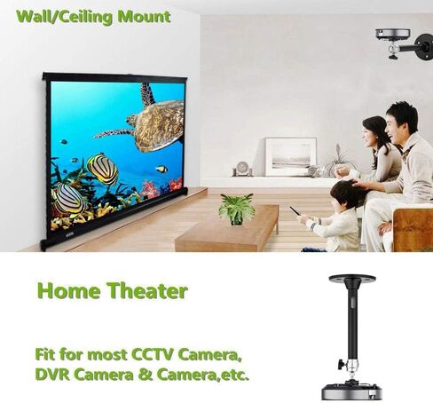 حامل جهاز عرض صغير من MyJell مثبت على الحائط في السقف بزاوية 360 درجة، حامل جهاز عرض برأس قابل للدوران 360 درجة لجهاز عرض صغير CCTV DVR، أسود in Kuwait