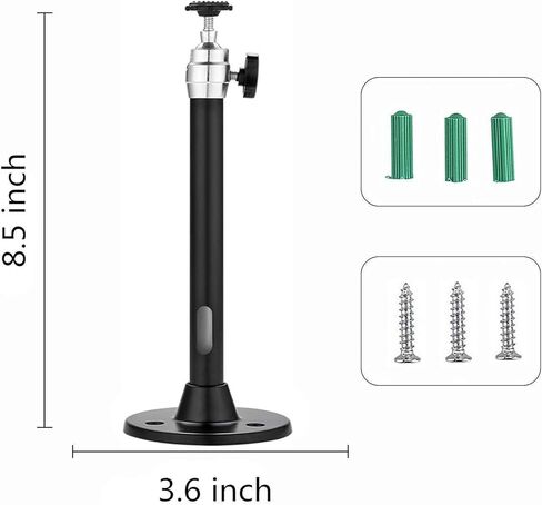 حامل جهاز عرض صغير من MyJell مثبت على الحائط في السقف بزاوية 360 درجة، حامل جهاز عرض برأس قابل للدوران 360 درجة لجهاز عرض صغير CCTV DVR، أسود in Kuwait