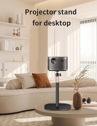 Projector Stand with Tray beside Wall - Use on Table in Bedroom Living Room Office - Adjustable Height 33.8" to 46.8" in Saudi Arabia