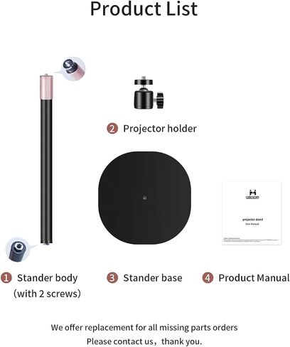 Projector Stand with Tray beside Wall - Use on Table in Bedroom Living Room Office - Adjustable Height 33.8" to 46.8" in Saudi Arabia