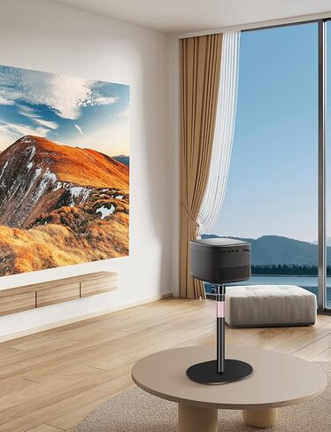 Projector Stand with Tray beside Wall - Use on Table in Bedroom Living Room Office - Adjustable Height 33.8" to 46.8" in Saudi Arabia