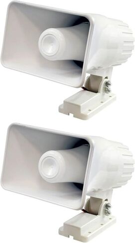 Pyle PHSP4 6" 50W Indoor/Outdoor Waterproof Home PA Horn Speaker, White, 2 Pack with Mounting Bracket and Hardware in Saudi Arabia