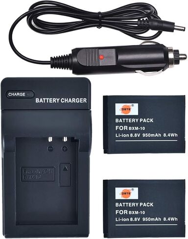 DSTE Replacement for 2X BXM-10 Li-ion Battery + DC175 Travel and Car Charger Adapter Compatible XiaoYi YI-M1 Mirrorless Camera in Saudi Arabia