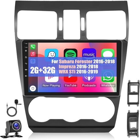 ستيريو سيارة أندرويد لسوبارو فورستر 2016 2017 2018 مع أبل كاربلاي اللاسلكي أندرويد أوتو 9 بوصة شاشة تعمل باللمس راديو السيارة مع بلوتوث نظام تحديد المواقع والملاحة واي فاي SWC FM كاميرا احتياطية ميكروفون in Kuwait