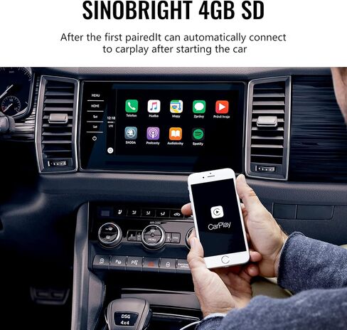 محول READYXIO اللاسلكي Carplay، 2023 ترقية التوصيل والتشغيل، محول Apple Carplay اللاسلكي، سهل التركيب، زمن استجابة منخفض، توصيل تلقائي مناسب للسيارات من 2015 ومناسب لهاتف iPhone iOS 10+ in Kuwait