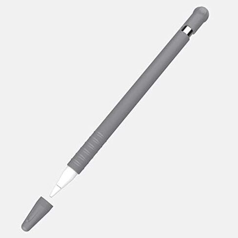 حافظة أقلام Blaspins Apple من الجيل الأول من السيليكون المتوافقة مع غطاء حامل وغطاء للجلد + غطاء بنك الاستثمار القومي (جزءان) ملحقات حماية لطيفة لجهاز iPad Pro 12.9 بوصة/11 بوصة قلم رصاص 1 - رمادي in Saudi Arabia