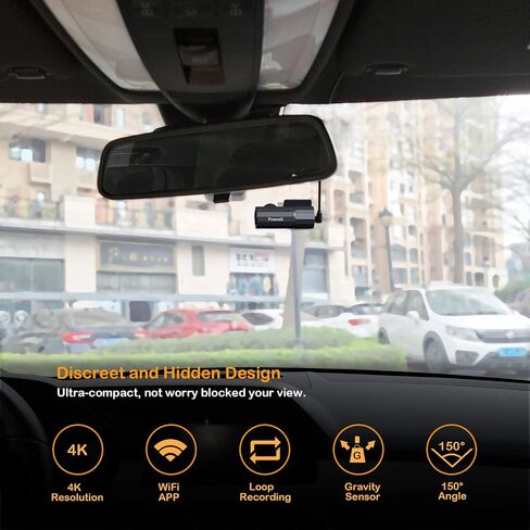 Peacall Vehicle Blackbox DVR 2160P UHD 4K WiFi Dash Cam Pro كما رأينا على شاشة التلفزيون البسيطة مع كاميرا سيارة بطاقة SD 64G متوافقة مع شاحنة السيارة شبه، WDR، الرؤية الليلية، تسجيل حلقة، مستشعر G، التطبيق in Saudi Arabia