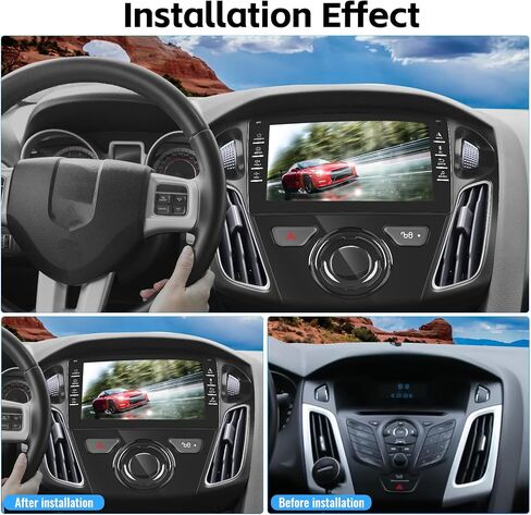 راديو سيارة SIXWIN لسيارة Ford Focus 2012-2017 بشاشة 8 بوصة تعمل باللمس وراديو أندرويد مع بلوتوث ونظام تحديد المواقع والملاحة FM ومرآة Link WiFi SWC وكاميرا احتياطية in Saudi Arabia