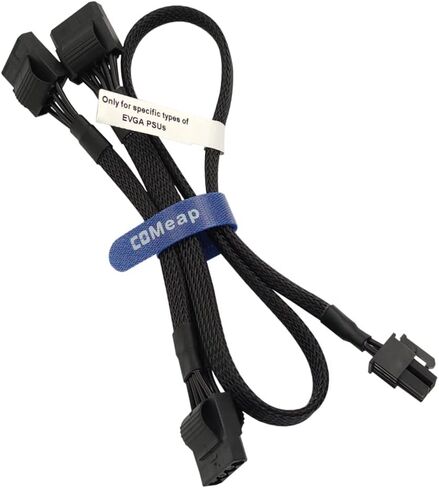 COMeap SATA Power Cable for EVGA PSUs, 6 Pin to 3X 15 Pin SATA Hard Drive Adapter Sleeved Splitter for Some Specific Types of EVGA Power Supply 20-in(50cm) in Kuwait