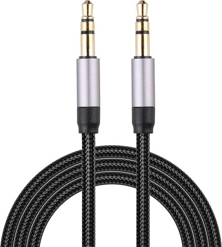 كابل VAKS 3.5 ملم AUX (3.3 قدم / 1 متر، صوت هاي فاي)، محول ستيريو مساعد مجدول من النايلون ذكر إلى ذكر سلك AUX لأجهزة iPhone/سماعات الرأس/المنزل/ستيريو السيارة/الهواتف الذكية/الأجهزة اللوحية، رمادي in Kuwait