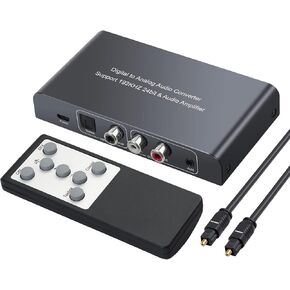 Neoteck 192kHz Digital to Analog Audio Converter with IR Remote Control, DAC Converter Digital Coaxial Toslink Optical to Analog Stereo L/R RCA 3.5mm Audio Adapter Support Volume Control/Mute/Power in Saudi Arabia