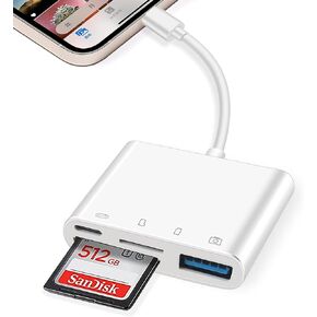 قارئ بطاقة SD لـ آيفون/آيباد 4 في 1 قارئ بطاقة الذاكرة SD/مايكرو SD قارئ بطاقة الذاكرة in Kuwait