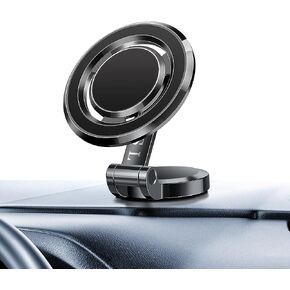 for Foldable Magsafe car Mount - 360° Base Rotating Car Dashboard Magnetic Cell Phone Holder, Powerful Magnet Car Phone Holder, Compatible with All Smartphones-MagSafe Car Accessories in Saudi Arabia