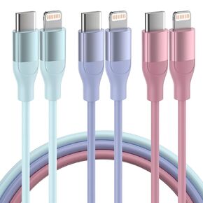 iPhone Charger Fast Charging, USB C to Lightning Cable 3 Pack 6 FT [MFi Certified] iPhone Cable Type C to Lightning Cable Fast Charging Cord Compatible with iPhone 14 13 12 11 Pro Max X Plus and More in Kuwait