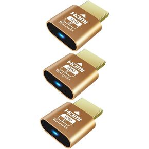 HDMI Dummy Plug 4K Headless Ghost Display Adapter,Virtual Display Emulator Support 3840x2160@60HZ,1080@60/120HZ EDID Monitor Emulator(1 Pack)