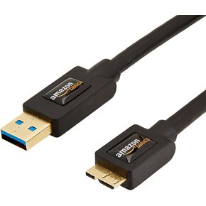 Amazon Basics Micro USB to USB-A 3.0 Fast Charger Cable, 4.8Gbps High-Speed with Gold-Plated Plugs, 3 Foot, Black in Saudi Arabia