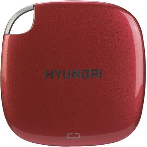 HYUNDAI 512GB Ultra Portable Data Storage Fast External SSD Pearl White, PC/MAC/Mobile- USB-C/USB-A, Dual Cable Included HTESD500PW