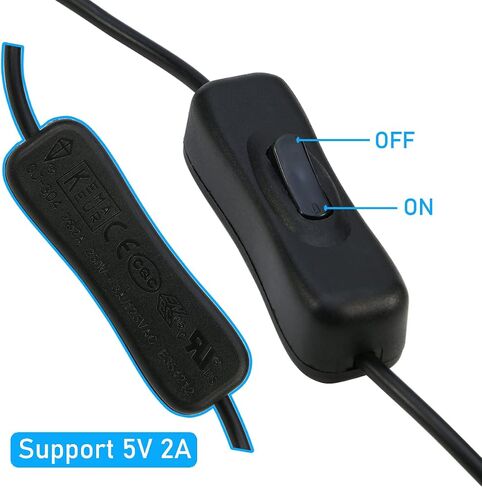 RIITOP USB Extension Cable With ON/OFF Switch - Male to Female Support (Data and Power) for Headset, LED Strips [3.3ft, 2-Pack] in Saudi Arabia