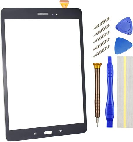 بديل محول رقمي لشاشة اللمس لجهاز Samsung Galaxy Tab A 9.7 SM-T550 SM-T551 SM-T555 مع لاصق مسبق القطع 9.7 بوصة أسود in Saudi Arabia