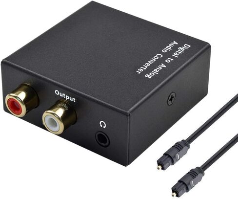 Digital to Analog Audio Converter, SPDIF Coaxial Toslink to Analog Stereo L/R RCA 3.5mm Jack Audio Adapter with Optical Cable for PS3 HD DVD PS4 Amps… in Kuwait