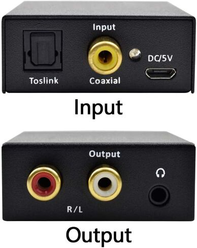 Digital to Analog Audio Converter, SPDIF Coaxial Toslink to Analog Stereo L/R RCA 3.5mm Jack Audio Adapter with Optical Cable for PS3 HD DVD PS4 Amps… in Kuwait