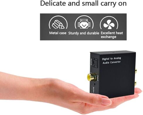 Digital to Analog Audio Converter, SPDIF Coaxial Toslink to Analog Stereo L/R RCA 3.5mm Jack Audio Adapter with Optical Cable for PS3 HD DVD PS4 Amps… in Kuwait