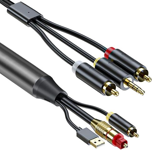 كابل تحويل الصوت الرقمي إلى التناظري من eppfun AV300، SPDIF رقمي/بصري ومحوري إلى تناظري L/R RCA وكابل صوت ستيريو AUX 3.5 مم لأجهزة Xbox/PS4/PS5/TV/ستيريو منزلي in Saudi Arabia