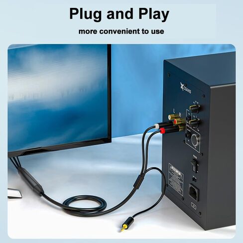 كابل تحويل الصوت الرقمي إلى التناظري من eppfun AV300، SPDIF رقمي/بصري ومحوري إلى تناظري L/R RCA وكابل صوت ستيريو AUX 3.5 مم لأجهزة Xbox/PS4/PS5/TV/ستيريو منزلي in Saudi Arabia