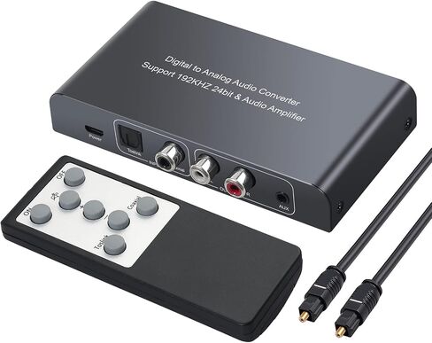 Neoteck 192kHz Digital to Analog Audio Converter with IR Remote Control, DAC Converter Digital Coaxial Toslink Optical to Analog Stereo L/R RCA 3.5mm Audio Adapter Support Volume Control/Mute/Power in Saudi Arabia