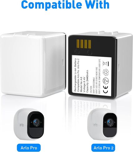 بطاريات Feirsh 2440 مللي أمبير قابلة لإعادة الشحن (VMA4400)، بطاريات ليثيوم أيون Arlo مطورة متوافقة مع Arlo Pro، Arlo Pro 2، غير متوافقة مع Arlo Ultra/Pro3 in Kuwait