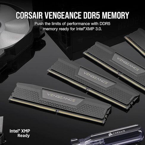 ذاكرة الوصول العشوائي CORSAIR Vengeance DDR5 بسعة 32 جيجابايت (2 × 16 جيجابايت) وسرعة 6000 ميجاهرتز CL30 Intel XMP iCUE المتوافقة مع الكمبيوتر - أسود (CMK32GX5M2B6000C30) in Kuwait