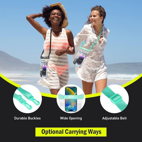 JOTO 2 Pack Large Waterproof Phone Pouch Bag, IPX8 Big Underwater Dry Bag with Lanyard for iPhone 15 14 Pro Max, Galaxy S24 S23 Ultra, Airpods Cash Credit Card, Beach Essentials -Black in Kuwait