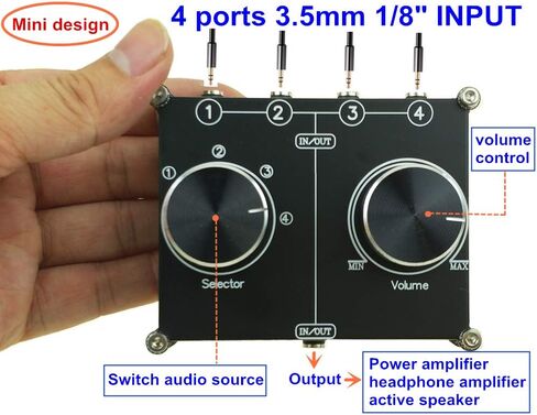 2-Way Stereo L/R RCA Switch Selector 2 in 1 Out Audio Passive Signal Switcher Splitter Box in Saudi Arabia