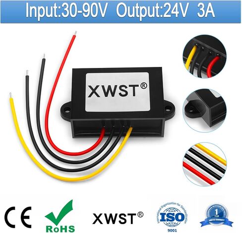 XWST DC DC محول المخفض 30-90 فولت 24 فولت 48 فولت 60 فولت 72 فولت إلى 24 فولت تيار مستمر محول التنحي باك 18A 432 واط تيار مستمر الجهد المنظم لجهاز عربة جولف السيارة in Kuwait