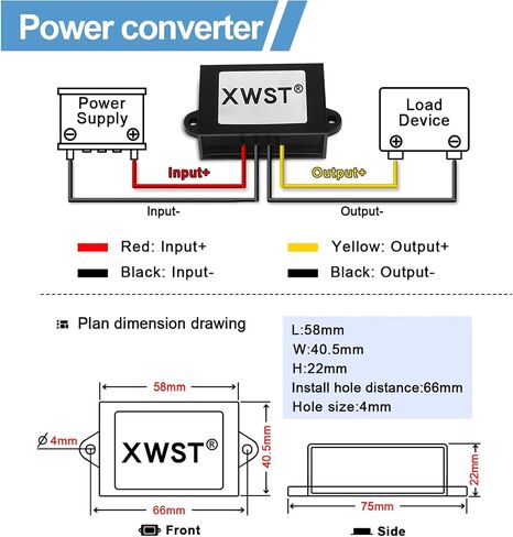 XWST DC DC محول المخفض 30-90 فولت 24 فولت 48 فولت 60 فولت 72 فولت إلى 24 فولت تيار مستمر محول التنحي باك 18A 432 واط تيار مستمر الجهد المنظم لجهاز عربة جولف السيارة in Kuwait