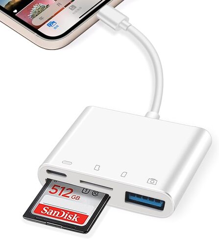 قارئ بطاقة SD لـ آيفون/آيباد 4 في 1 قارئ بطاقة الذاكرة SD/مايكرو SD قارئ بطاقة الذاكرة in Kuwait