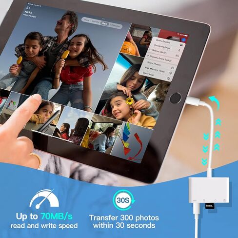 قارئ بطاقة SD لـ آيفون/آيباد 4 في 1 قارئ بطاقة الذاكرة SD/مايكرو SD قارئ بطاقة الذاكرة in Kuwait