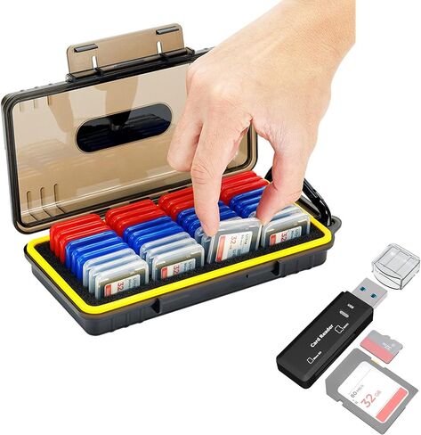 Memory Card Case + USB 3.0 SD Card Reader：SD Card Case with 3.0 Portable Memory Card Reader in Saudi Arabia