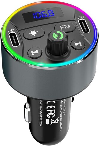 Ankilo Bluetooth 5.0 FM Transmitter for Car, Dual PD 20W Fast Car Charger, Wireless Car Audio Adapter, Support Siri Google Assitant, U Disk, SD Card, Hands-Free Calls Kit in Saudi Arabia