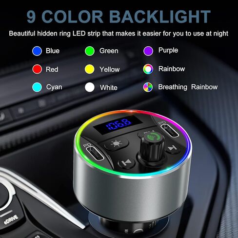 Ankilo Bluetooth 5.0 FM Transmitter for Car, Dual PD 20W Fast Car Charger, Wireless Car Audio Adapter, Support Siri Google Assitant, U Disk, SD Card, Hands-Free Calls Kit in Saudi Arabia