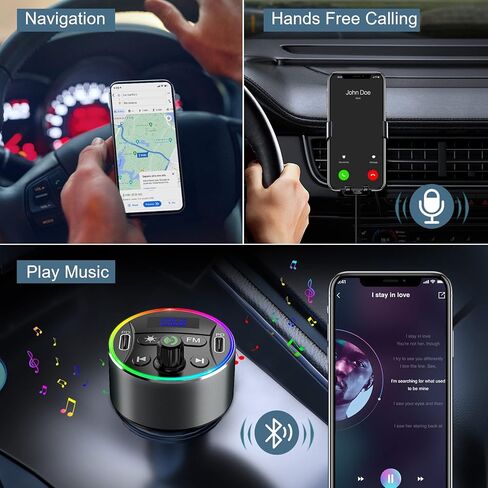 Ankilo Bluetooth 5.0 FM Transmitter for Car, Dual PD 20W Fast Car Charger, Wireless Car Audio Adapter, Support Siri Google Assitant, U Disk, SD Card, Hands-Free Calls Kit in Saudi Arabia